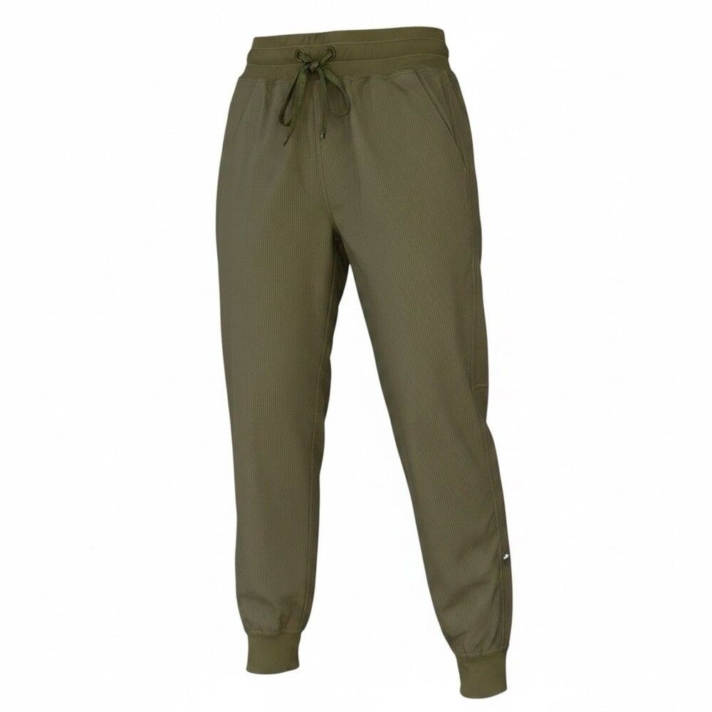 Zyia Active Trainer Trail Joggers 6 Green Micro Pin Stripe Tapered Athletic